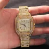 Orologi da polso orologi per uomini hiphop di lusso iccola full oro oro orologio da polso quadrate orologio da polso relogio groomsmen regali