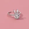 Anelli a grappolo Toyoosky S925 Sterling Silver Drip Glue Inlaved Diamond Ring con Design in stile INS e Manuale per le donne