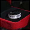 Med sidogenar Luxur Design Sparkling Diamond Engagement Ring Elegant Cubic Zirconia asfalterad koppar mässing 925 Sier smycken storlek 6 7 DHRKP