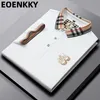 Mens Polos High End 고급 Eoenkky 브랜드 폴로 셔츠 옷깃 자수 여름 Tshirt 한국 패션 캐주얼 다용도 의류 230815