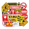 50 stks lot waarschuwingsbord mode waterdichte PVC verwijderbare stickers laptop skateboard gitaar bagage case auto motorfiets fiets graffit294q