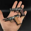 1 3 Solid Wood Handgreep M92F Metal Keychain Model Toy Gun Miniature Alloy Pistol Collection Toy Gift Pendant T230816