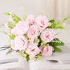 Dekorative Blumen 1 Stück romantischer künstlicher Blume Seiden Rosenbouquet DIY Hochzeit Hausgartendekoration Fake Valentinstag Geschenk Fak Fak