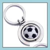 Keychains lanyards mannen metalen sleutelhanger hanger roteren golfbasketbal voetbalauto sleutelhanger ring houder sieraden druppel levering fashio dhmd9