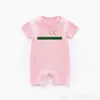 In stock Newborn Baby Rompers Girls and Boy Cotton Clothes Designer classic Letter Print Infant Baby Romper Children Pajamas