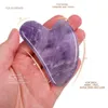 Other Massage Items Vibrators Natural Amethyst Gua Sha Scraper Massager Jade Stone Guasha Scraping Board SPA Body Neck Massage Therapy Beauty Face Care 230815