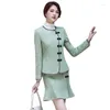 Two Piece Dress Ladies Office Work Wear Blazers Autumn Winter Long Sleeve Professional Business Suits OL Styles Career Interview Clothing