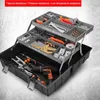 Verktygsfall Tools Box Professional Three Layer Folding Toolbox Lagring Komplett vattentät resväska Plast Tom PP Material Glossy No Lukt 230816