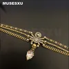 Charm Bracelets Baroque Style White Zircon Spider Pendant 3-Layer Chain Bracelet For Women's Party Jewellery Gifts 230815