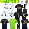 23 24 رياضة تنحيف الرجال Kits Kits Soccer Jerseys Vini Jr Bellingham 2023 2024 Rodrgo Arda Guler Home Camiseta de Futbol mbappe real