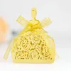 Gift Wrap 50pcs Wedding Bride Candy Box Laser Cut For Guests Chocolate Cookies Wrapping Boxes Party Favor Decoration
