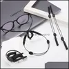 Eyeglasses Chains Black Elastic Sile Strap Sunglasses Reading Beaded Glasses Chain Eye Wears Cord Holder Neck Rope 275 T2 Drop Deliver Dhfkf