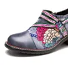حذاء اللباس 2023 نساء جلدي مرسومة يدويًا مضخات جرافيتي رجعية مريحة منخفضة الكعب عالي الكعب أوكسفورد امرأة