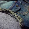 الرجال أسفل باركاس 2014 Cardigan Jeans سترة الرجال جينز دنيم أعلى الهيب هوب جاكيت جاكيت الرجال جينز العلامة