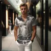 Herren -Casual -Shirts Sommerhemd Schwarz -Weiß -Stadt 3D Printed Style Mode hohe Qualität