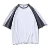 Fru M022 # Trendy Port Style Contrast Raglan Mid Sleeve