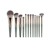 Makeup Tools 12pcsset Green Borstes Set Powder Foundation Angled Sculpting Eyeshadow Make Up Kit Smudge Concealer Eyebrown Brush Pro 230816