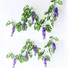 Decorative Flowers 2pcs Hanging Decorations House Garden Wall Ivy Wisteria Fake 180cm Home Office El Party Supplies Violet Artificial