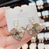 Dange oorbellen Vintage Handgemaakte Crystal Heart Stud Luxury Women Rhinestone Liefde voor gril romantische bruiloft sieraden accessoires
