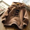 Hoodies Sweatshirts Kinderkleidung Jungen Velvet gepolstert mit Kapuzenpullover Sweatshirt Herbst und Winter Top Mitte Big Thermal Head Cover 230815 230815