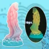 Riesige Dildos/Dongs Luminöser Drachen Dildos Anal Butt Plug Monster Dildo G-Punkt Masturbation Weiches Silikon Erwachsene Sexspielzeug für Frauen HKD230816