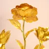 Flores decorativas 1PC Gold Rose Flow Floil Plástico Rosas Artificial Rosas Casamento Dia do Dia dos Namorados Golden para decoração de casa Decoração