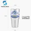 Mokken Ice Thermos 30oz koffie mok vacuüm geïsoleerde fles roestvrij waterbeker met stalen stalen buiten thermische kolven biertuimelaars 230815