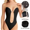 Taille buik Shaper bodysuit shapewear diep v-hals body shaper vrouwen duidelijke riem gevulde push omhoog corset backless u dompel dompel slingering shaper taille trainer 230815