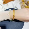 Link Armbänder Vietnamesisches Sargent Armband Weizen Weizen offen einstellbares wahres plattiertes Gold verblasst keinen authentischen Schmuck