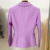 Womens Suits Blazers High Street Est Designer Jacket Lion Button Double Breasted Slim Montering Pique Blazer Lilac 230815