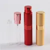 aluminiowy skręcony metalowy mini szklany szklany perfum Atomizer Atomizer Atomizer Spray Butelka 8 ml Wysyłanie morza SGBMN