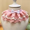 Dog Collars Fashion Lace Stitching Pet Cat Collar Saliva Towel Cute Bow Decoration Gold And Silver Small Bell