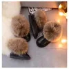 Botas clássicas Fox Fur 2023 Botas para meninos meninos Botas de neve genuíno Inverno Inverno Sapatos infantis de pelúcia Botas crianças Zapatos J230816