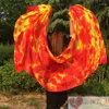 Stage Wear Tie-dye Dancing Real Silk Veils Nice Gradient Color Hand Scarfs For Performance 2.5x1.14M Size