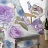 Rideau fleur Iris aquarelle chambre à coucher, traitement de fenêtre, rideaux en Tulle pour salon, rideaux transparents