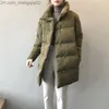 Women Down Down Parkas Solid Solid Mid Length Warm Winter Jacket Original Button Standing Standing Collar grande e exclusivo Coat Z230817