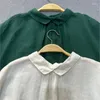 Women's Blouses Johnature Japanese Lapels Linen Sleeveless Shirts 2023 Summer Loose Mori Versatile Color One-row Buttoned Tops