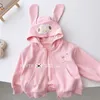 Jackets 4-9 jaar Kids Girls Leuke cartoon Zip-up lange mouwen Spring Jacket Kinderen Outslot Tops Cotton Herfst Hooded Coats 230816