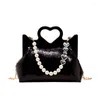 Evening Bags 2023 European And American Fashion Sequins Love Heart-shaped Handle Handbag Women's Crossbody Tote Clip Bag