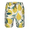 Men's Shorts Mens Swimwear Swim Trunks Beach Board Swimsuits Running Sports Surffing Yellow Pear Fruit Quick Dry
