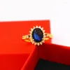 Anelli di nozze Apertura oro in oro rame di lusso all'interno dell'anello femminile da donna a lungo tempo Vietnam Sand zircone zircone gioielli lucidi