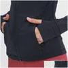 Yoga outfit huva jacka smal fit tröjor topp höftlängd sportjackor med thumbholes mjuk andningsgymtal höstvin