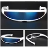 Outdoor Eyewear Futuristic N Cyclops Visor Sunglasses Laser Eyeglasses UV400 Personality Mirrored Lens Costume Glasses Men 230815