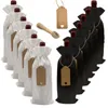 Gift Wrap Linen Wine Bags 12pcs Creative Draw String Bundle Pocket Tags Single Red Champagne Packaging Holiday Party Storage