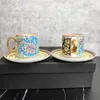 Mugs Nordic Bone China Porcelain Coffee Cups Vintage Ceramic Onglazed Advanced Tea and Saucers sätter lyxgåvor 230815