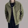 Men's Jackets Spring And Autumn Ruffled Handsome Standing Collar Work Jacket Men Streetwear Korean Styles Multiple Pockets Male Casual