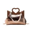 Evening Bags 2023 European And American Fashion Sequins Love Heart-shaped Handle Handbag Women's Crossbody Tote Clip Bag