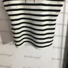 Persoonlijkheidsbrieven T Shirts Mouwloze tops Girls Gebreide shirt Fashion Stripe Designer Dames T Tees Luxe T -stukken kleding