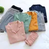 Sleep abbigliamento da donna in stile giapponese primavera e autunno coppia di cotone pantaloni a maniche lunghe da uomo Plussure Simple Simple Service Women