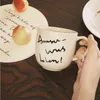 Kubki Oryginalna konstrukcja okrągła kolorowe pismo ręczne angielski kubek w wysokiej temperaturze Milk Herbata kawa kawa